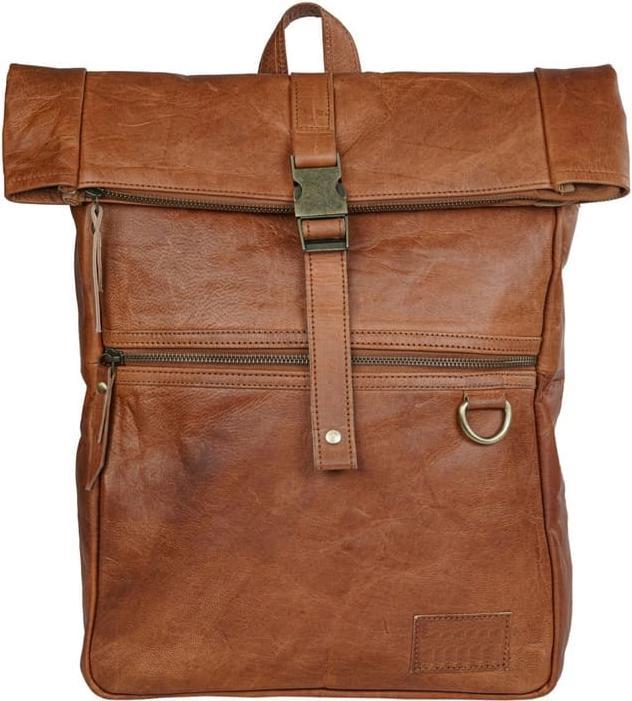 Only-Bags.Store Lederrucksack mit Rollverschluss
