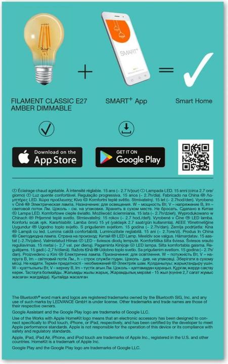 Etichetta energetica Ledvance Smart+ (E27, 5.50 W, 600 lm, 1 x, E)