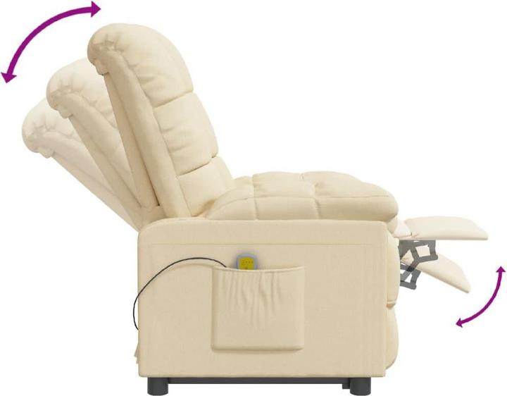 Produktbild VidaXL Massagesessel Fernsehsessel Relaxsessel Sessel Liegesessel Creme Stoff