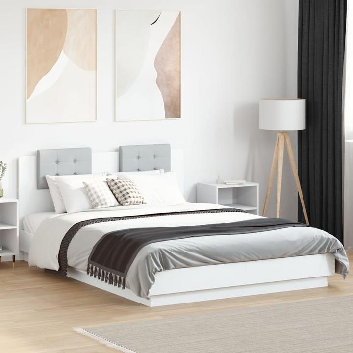 Actual product image VidaXL Bed frame with headboard and LED lights (140 x 200)