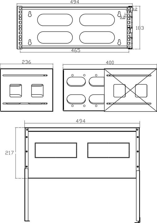 Actual product image InLine 19" rack for wall mounting (10.87 RU, 19 inch rack)