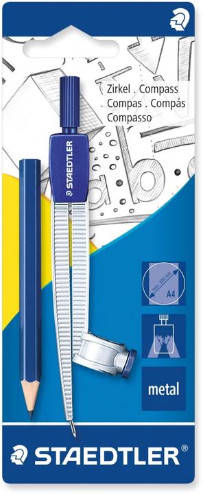 Staedtler Compasso scolastico Noris 550, 300 mm, 124 mm, argento, con adattatore universale, BK