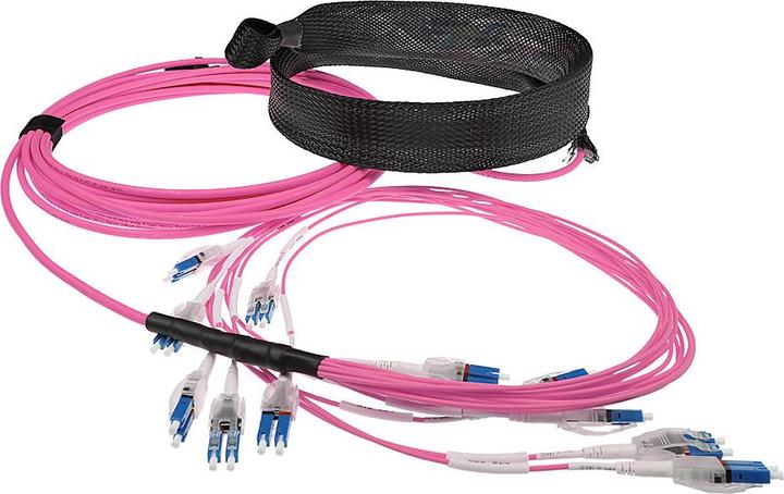 Image du produit 100 mètres de câble fibre multimode 50/125 OM4 prémium 24F LC polarité Twist (100 m)