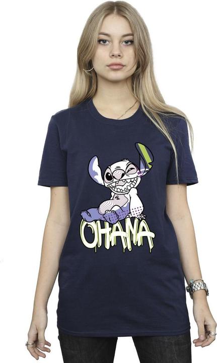 Immagine prodotto Disney Lilo And Stitch Ohana Graffiti Maglietta Ampia Donna (XXL)
