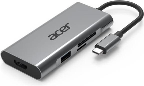 Produktbild Acer 7-in-1 Mini Dock (silber, HDMI, USB-A, USB-C) (USB-C, 7 Ports)