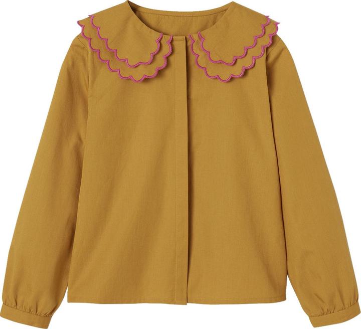 Produktbild Vertbaudet Mädchen Bluse mit besticktem Oversized-Kragen (98)