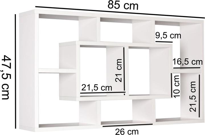 Produktbild FineBuy Regal Holz furniert Weiss (16 x 85 x 48 cm)
