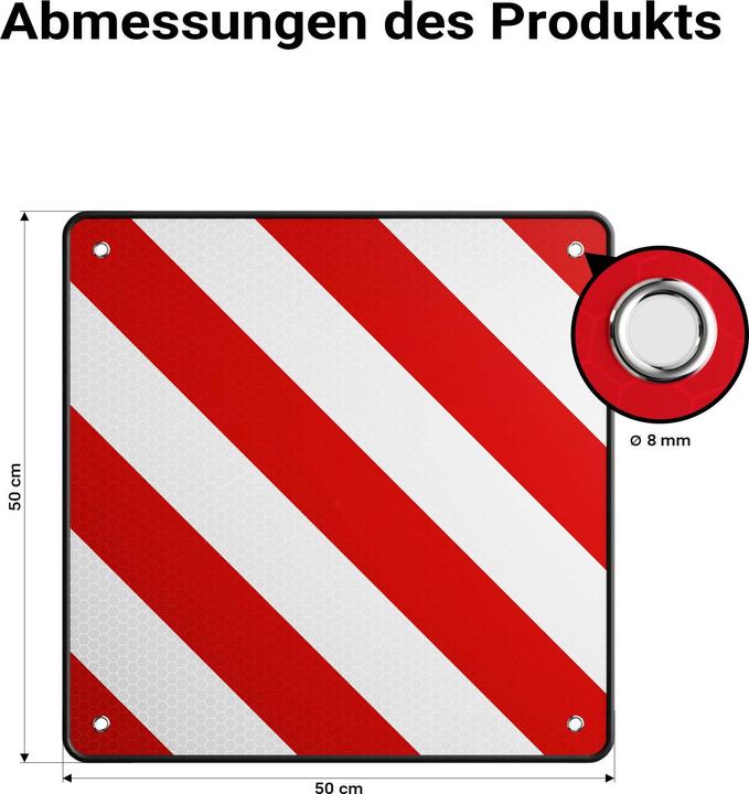Wiltec 2in1 rot weisse Warntafel Spanien Italien Warnschild Fahrradträger Schild