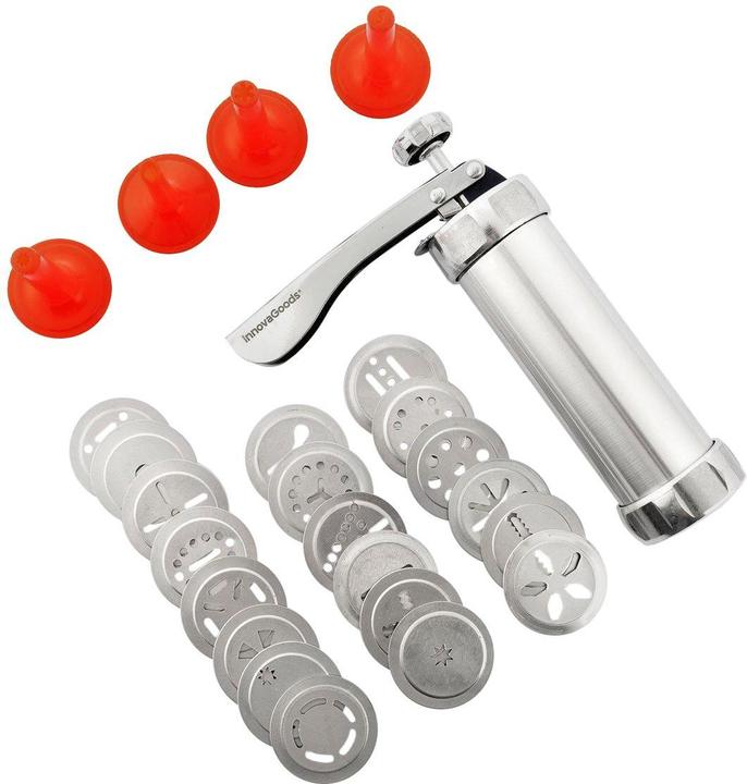 Actual product image InnovaGoods Biscuit dough dispenser and spray gun - 4 nozzles (Biscuit press)