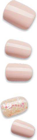 Actual product image KISS imPress Dorothy (Artificial nails, Beige, Glitter)