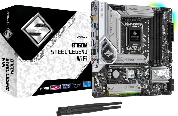 Produktbild AsRock B760M Steel Legend (LGA 1700, Intel ICH7, Intel ICH9R, mATX)