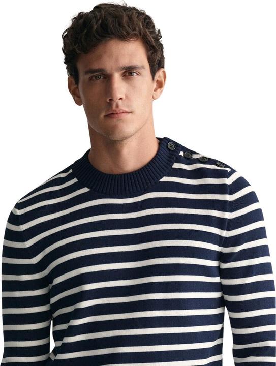 Produktbild GANT pullover mit rundhalsausschnitt glänzend gestreift breton (XL)