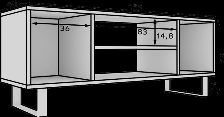 Produktbild ADRK Furniture TV-Schrank Lorello Fischgrät 155 cm