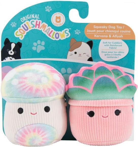 Actual product image Squishmallows Two-Pack Squeaky Plush Dog Toy, 9 cm (Plush toy dog)
