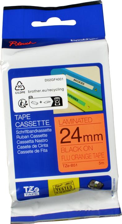 Actual product image Brother Tze-C51 (2.40 cm, Black)