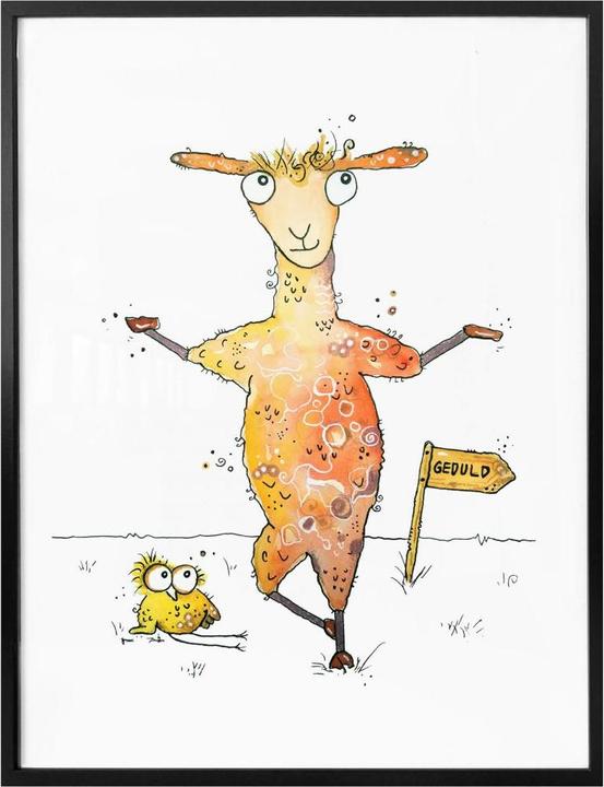 Actual product image Trenddeko Llama and bird (24 x 30 cm)