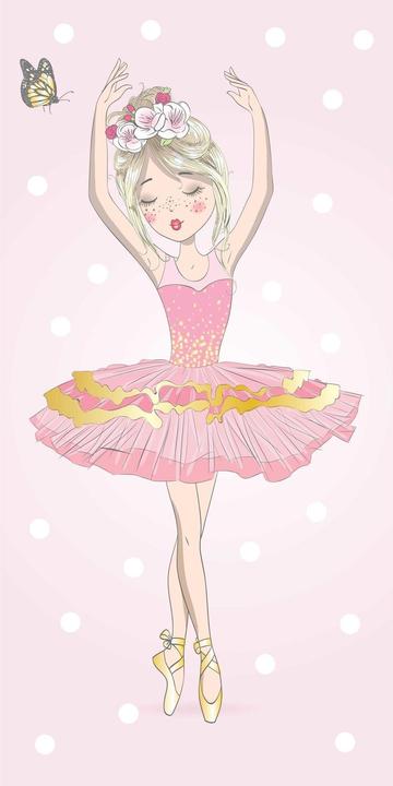 Actual product image Tinisu Ballerina towel beach girls bath towel 70x140cm (70 x 140 cm)