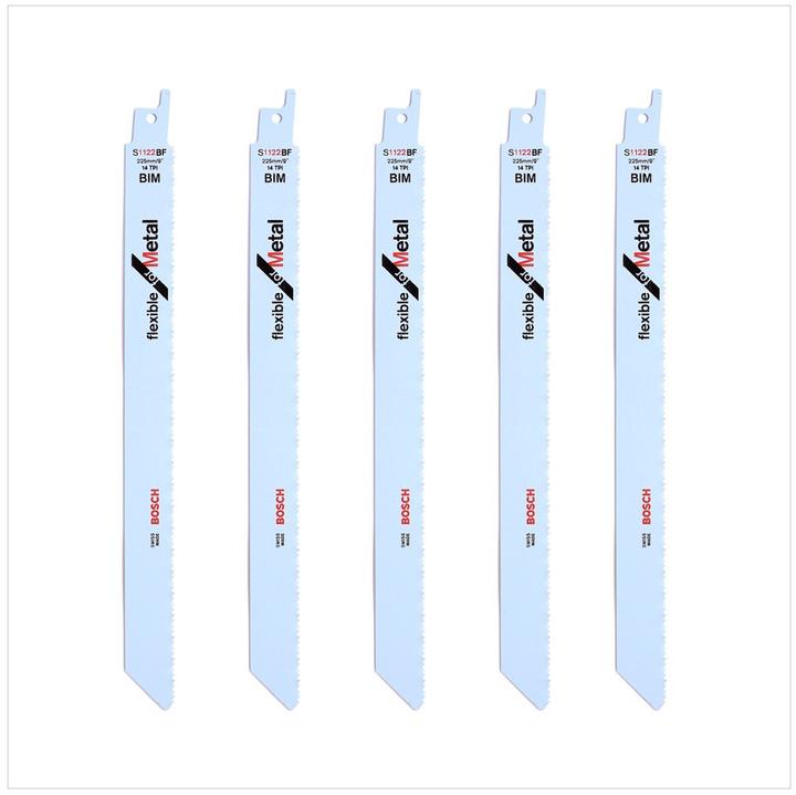 Actual product image Bosch Professional Zubehör Reciprocating saw blade S 1122 BF Flexible for Metal, 5-pack