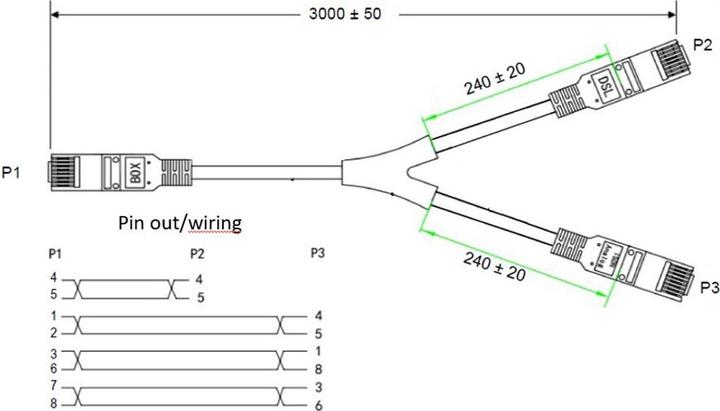 Image du produit Goobay Adaptateur TAE 2 x RJ45 mâle sur RJ45 mâle (8P8C) /, TAE-F mâle, 2 x RJ45 mâle, noir
