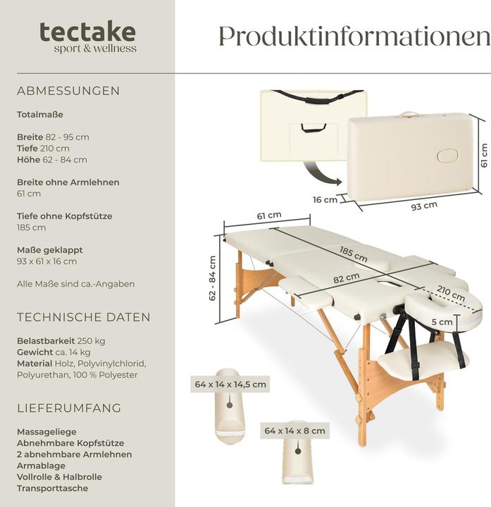 Immagine prodotto tectake Set lettino da massaggio Freddi con rulli