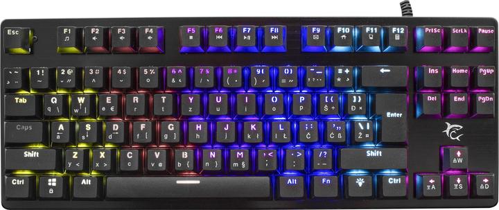 Actual product image White Shark Mechanical Gaming Keyboard Spartan, OUTEMU BLUE Switch, LED Rainbow Light, US Layout (DE, Cable)