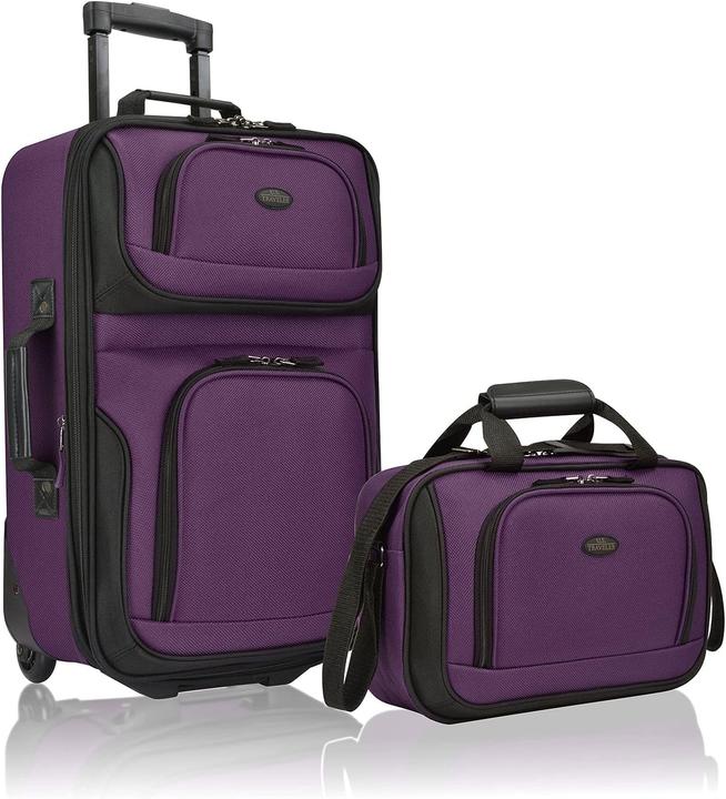Immagine prodotto U.S. Traveler Set di bagagli a mano viola, 2 ruote (Bagaglio a mano (fino a 50 litri))