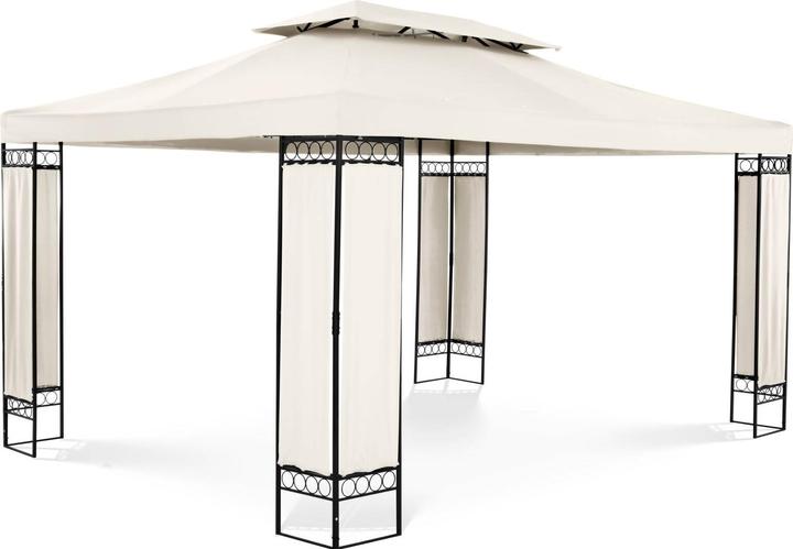 Uniprodo UNI PERGOLA 3X4BF Gartenpavillon Pavillon Festzelt Partyzelt Stahl 3x4m Beige (394 cm, 294 cm)