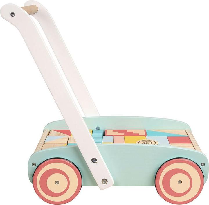 Produktbild Owl & Fox Holz Lauflernwagen mit Bausteinen FSC