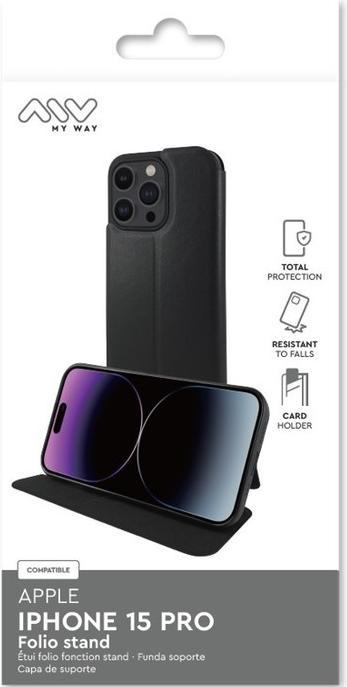 Image du produit My Way Étui avec fonction de support Série noire (Apple iPhone 15 Pro)