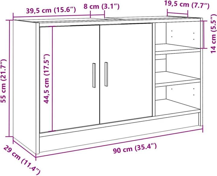 Image du produit VidaXL Meuble sous lavabo (90 x 29 x 55 cm)