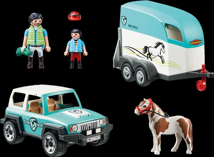 Immagine prodotto Playmobil Auto con rimorchio pony (70511, Paese Playmobil)
