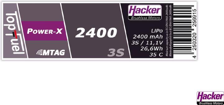 Immagine prodotto Hacker Pacchetto LiPo TF Power-X 2400-3S MTAG (11.10 V, 2400 mAh)