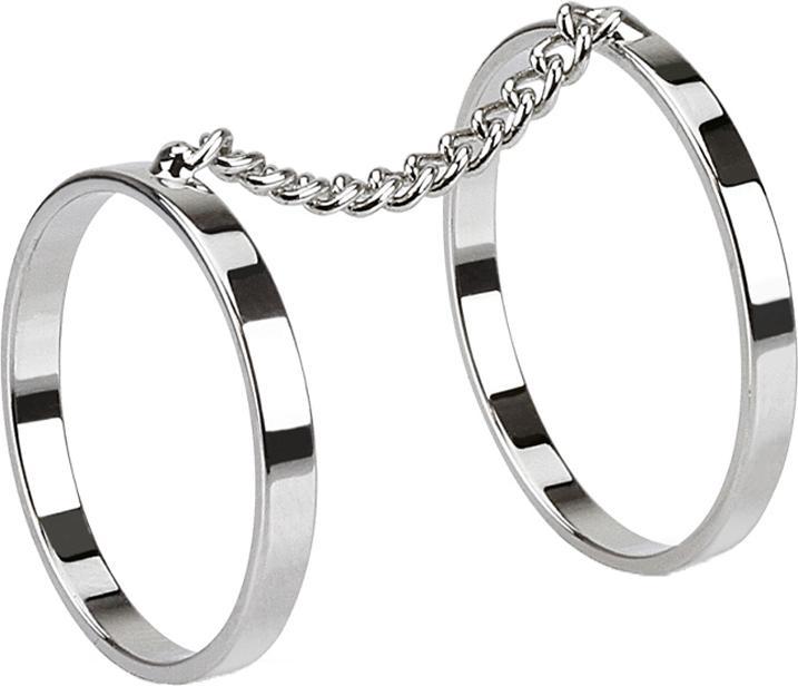 Star Piercing Ring silber doppel Ring mit Kette (Messing)