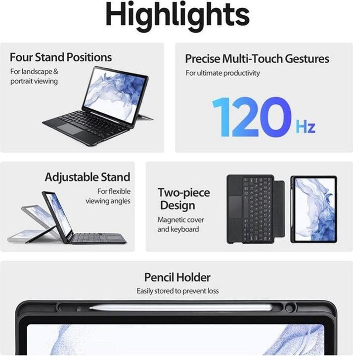 Actual product image Dux Ducis DK Series Keyboard Case (US, Galaxy Tab S8, Galaxy Tab S7)