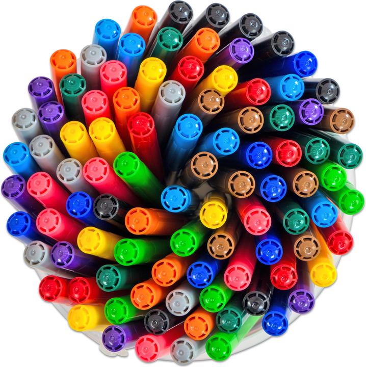 Image du produit Jovi Crayons-feutres fins en boîte ronde (Multicolore, 1 x)