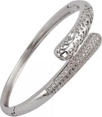 Produktbild Hermex LUXUS mit Platin veredelt Armreifen Armband Charms Zirkonia - Platin (Kupfer-Nickellegierung)