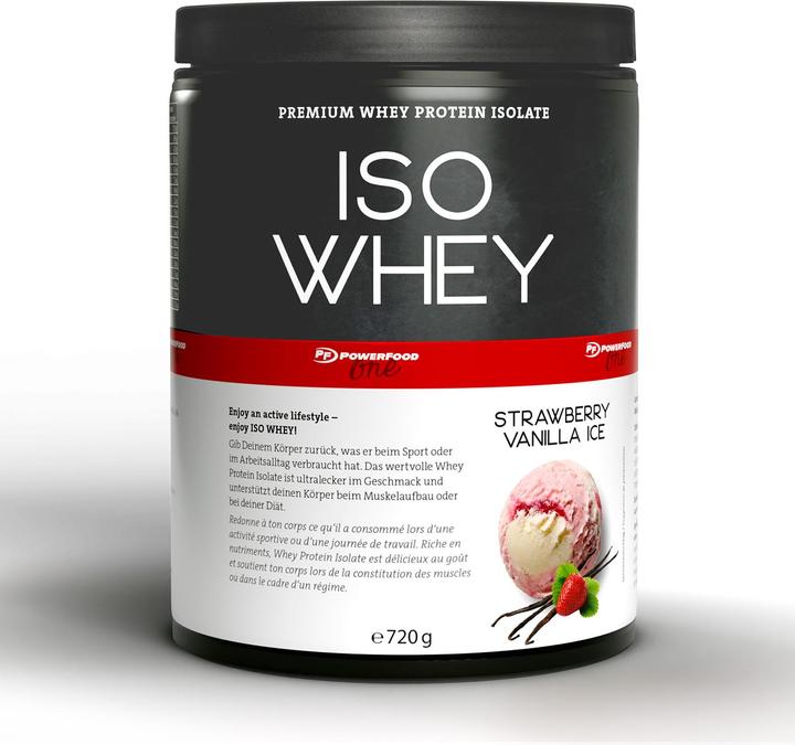 Image du produit PowerFood One Iso Whey (Glace à la vanille et aux fraises, 1 pcs, 720 g)