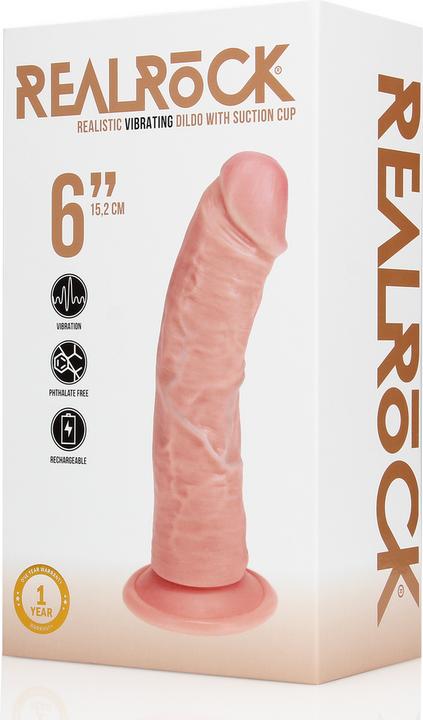 Actual product image RealRock Vibrating Regular Curved Cock - 6 / 15,5 cm - Flesh
