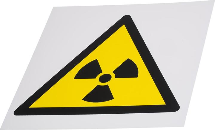 Actual product image Rs Pro Danger warning sign plastic, Warning: Radioactive material labeling, 200 mm x 200mm
