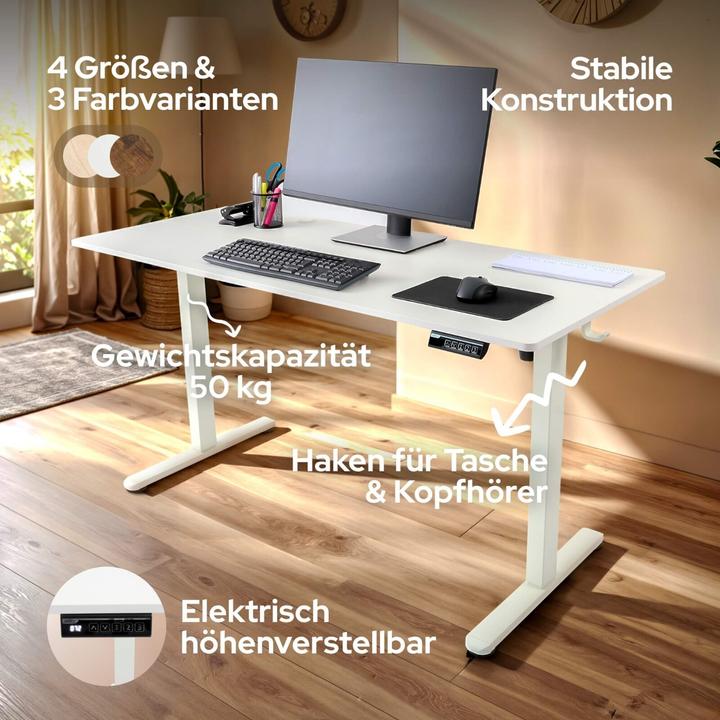 Produktbild Arebos Höhenverstellbarer Schreibtisch (120 x 60 x 72 cm)