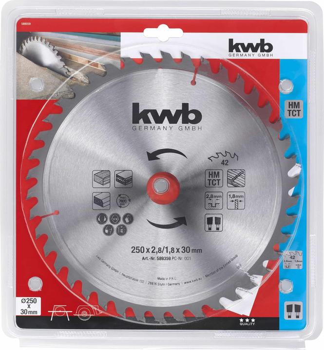 Image du produit kwb 589359 Lame de scie circulaire 250 x 30 mm 1 pce