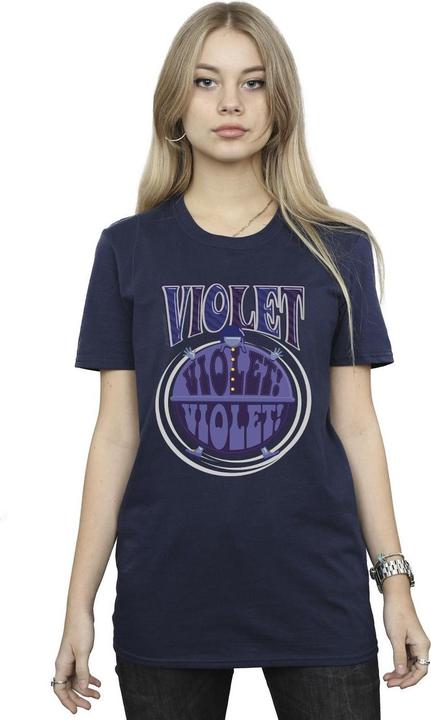 Actual product image Willy Wonka & the Chocolate Factory Womens/Ladies Violet Turning Violet Cotton Boyfriend T-Shirt (XL)