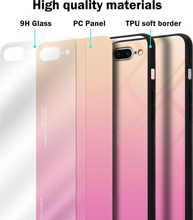Productafbeelding Cadorabo TPU 2 kleuren glasdekking (Apple iPhone 7 Plus, Apple iPhone 8 Plus, Apple iPhone 7s Plus)