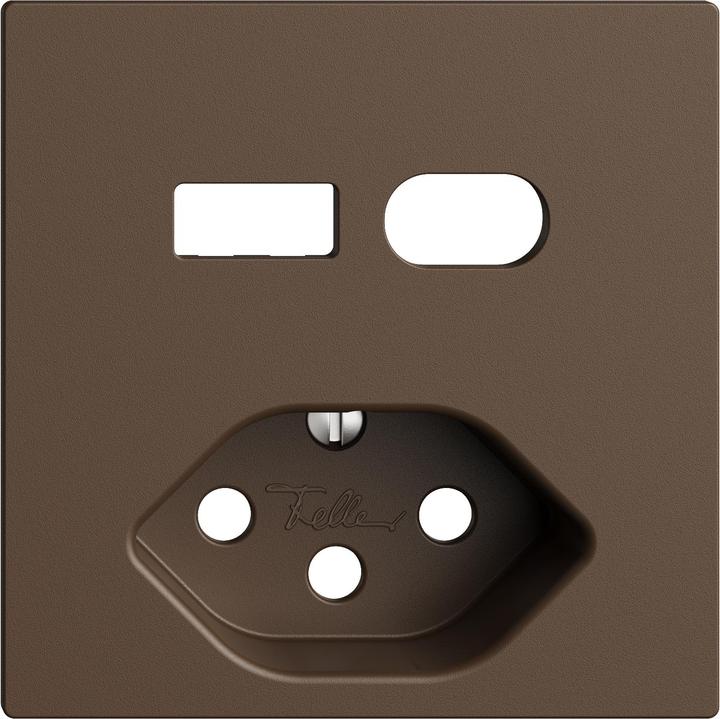 Actual product image Feller Cover set USB A+C/T13 socket coffee