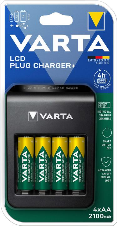 Produktbild Varta LCD Plug Charger+ (1 Stk., AA, 2100 mAh, Ladegerät inkl. Akku)