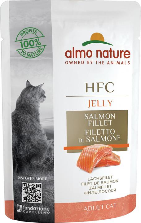 Actual product image Almo Nature HFC Jelly Cat Salmon Fillet (Senior, Adult, 1 pcs., 55 g)