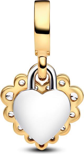 Produktbild Pandora Funkelnder Doppel Herzanhänger Charm (Metall, Silber 925, Vergoldet)