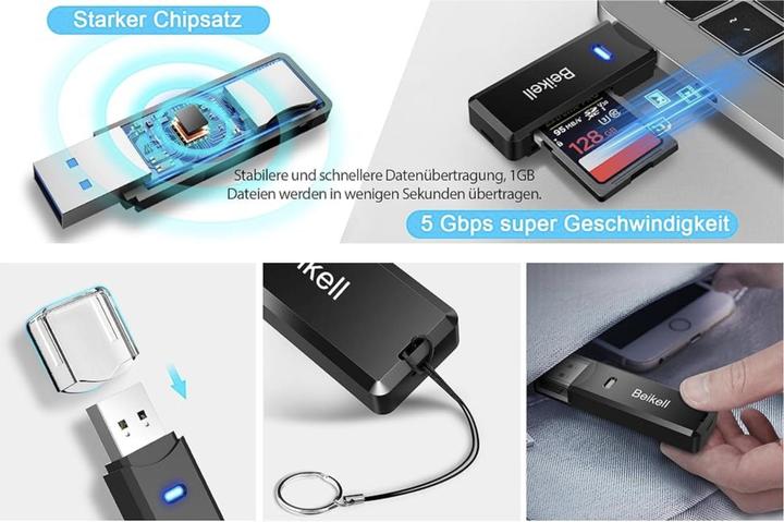 Produktbild Beikell Kartenleser 2-in-1 MiniPro (USB 3.0)