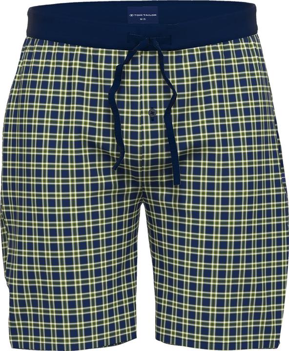 Tom Tailor kurze Herren Schlafhose Bermuda mit Eingriff Knopf Bindeband kariert (54)