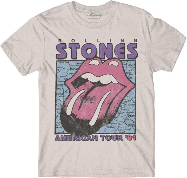 The Rolling Stones Unisex Adult American Tour Map T-Shirt